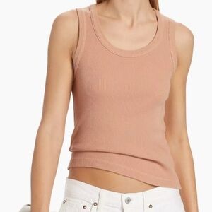 AGOLDE POPPY SCOOP NECK ORGANIC COTTON TANK TOP SIZE LARGE